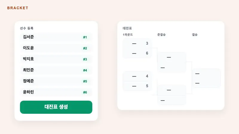 대진표 자동 생성